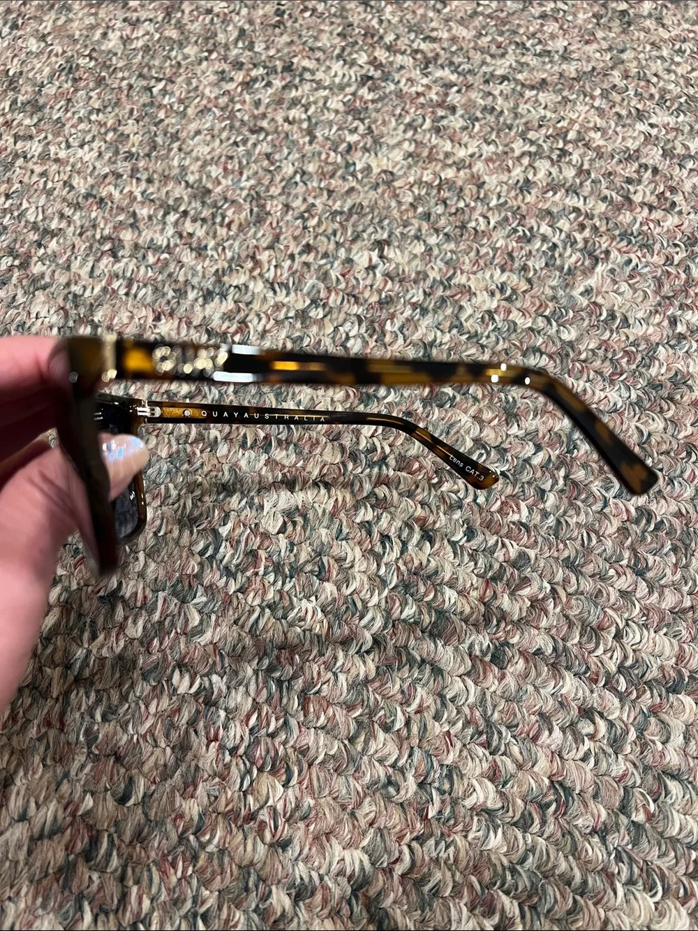Quay Australia Tortoiseshell Rectangle Sunglasses — Brown Frames - Picture 2 of 4